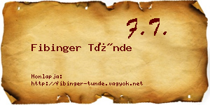 Fibinger Tünde névjegykártya